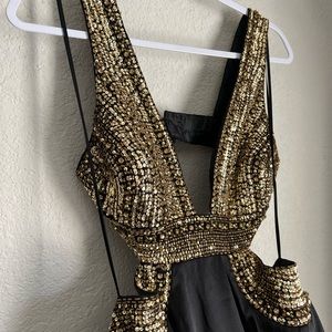 Gold Sequins Formal Dress